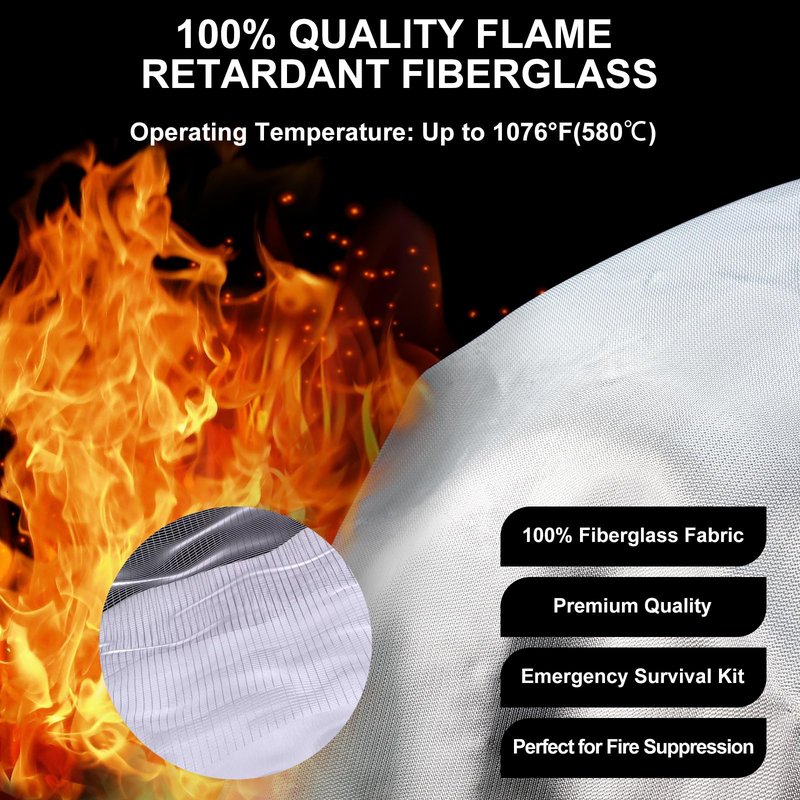 Vnmkp Home Emergency Fire Blankets 47“ x 47” Fiberglass Fire Blankets Essential Emergency Fire Blankets for Home and Kitchen 2 Packs