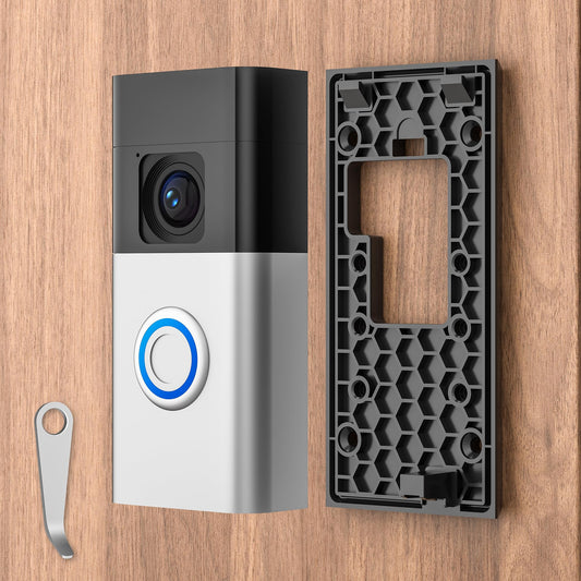 No-Drill Adhesive Video Doorbell Mount Compatible with Ring Battery Doorbell (2024 Release), Door Mounting Holder Bracket Accessories for Apartments Office Houses (1 Pack)