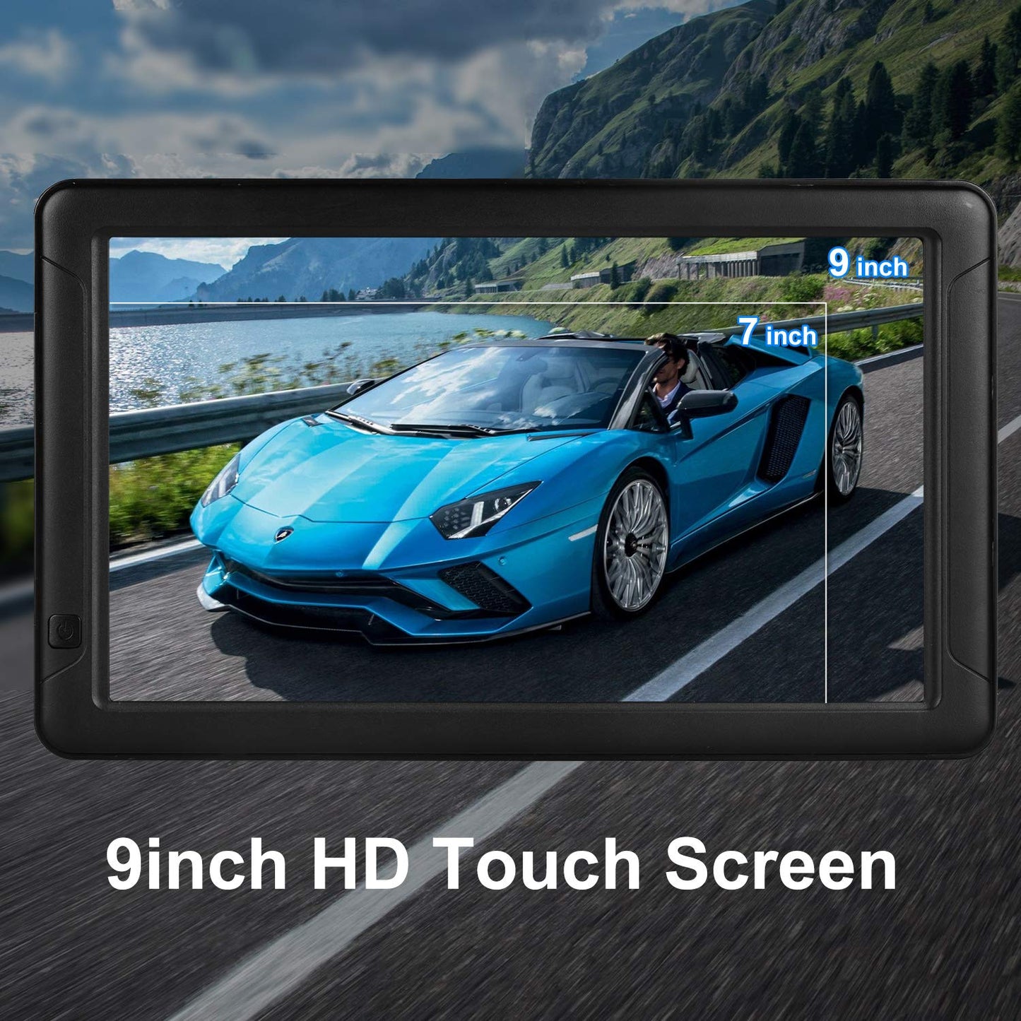 GPS Navigation for Car （9 Inch） Slimline Touch Screen Real Voice Direction ，USA Edition 2026 (Free Lifetime Updates) Turn-by-Turn Voice and Lane Guidance, Speed and Red Light Warning (American Brand)