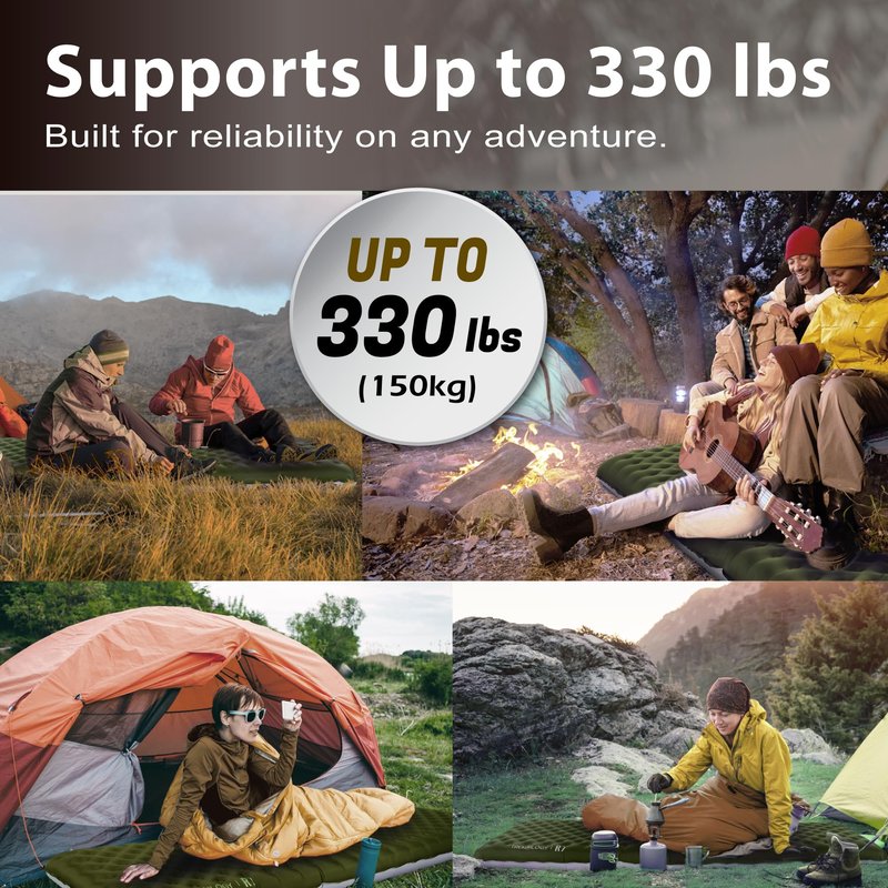 TREKOLOGY Sleeping Pad for Camping– Ultra-Lightweight, 4" Thick Camping Mat with 7.2 R-Value for All Seasons– Compact, Durable & Waterproof–Ideal for Backpacking, Hiking, and Outdoor Adventures UL R7