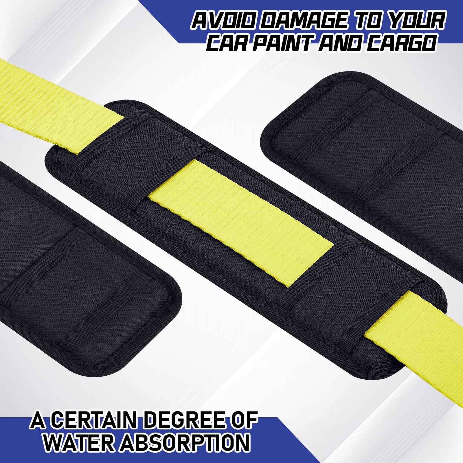 Seenelling 4 Pack Tie Down Strap Protector Sleeve Universal Protective Sleeves for Ratchet Straps Protective Strap Protector, Preventing Damage to Boat Trailers Kayaks Yacht Trucks, 4 x 12''(Black)