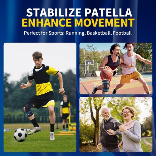 CAMBIVO Knee Brace for Knee Pain with Side Stabilizers for Women and men, Compression Knee Support with Patella Gel Pads, Relief Meniscus Tear, ACL, MCL, Arthritis -Relief Restore Series (Medium)