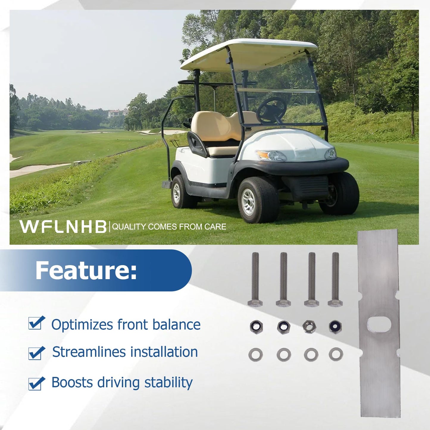 WFLNHB 1" Low Pro Leveling Lift Complete Kit Replacement for Club Car Golf Car Precedent 2004+