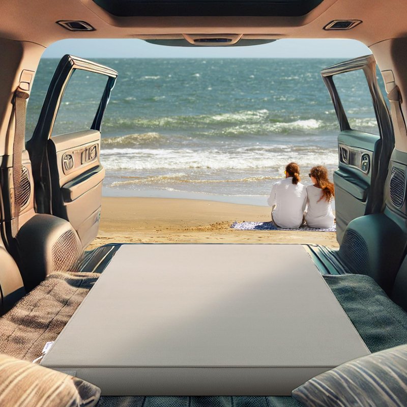 Sinweek 3 Inch Memory Foam Camping Mattress, Waterproof Roll Up Floor Sleeping Mat, Portable Camp Cot Mattress Pad, Camping Bed Pads for Sleepover, Car Bed with Travel Bag, Single