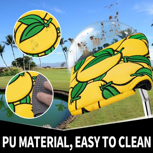 Mallet Putter Cover,Golf Ball Square Covers Headcover Club Protection Equipment Leather Perfectly fits Most Putters and Protects The Golf Putting Rods Fun Headcovers