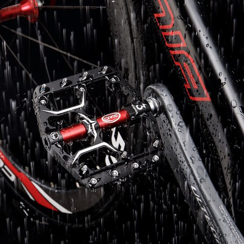 Road/Mountain Bike Pedals - 3 Bearings 9/16” Aluminum Alloy Bicycle Pedals - Mountain Bike Pedal with Removable Anti-Skid Nails