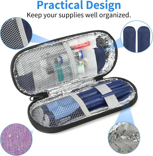 Insulin Pen Cooler Case by [Brand Name] - Travel-Friendly Insulated Bag with 2 Reusable Ice Packs | Purple