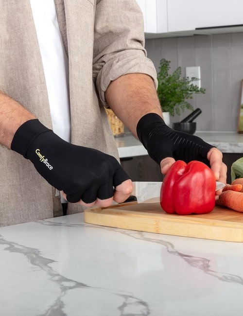 ComfyBrace Copper Infused Compression Gloves - Arthritis Relief for Hands & Fingers | Unisex Fit