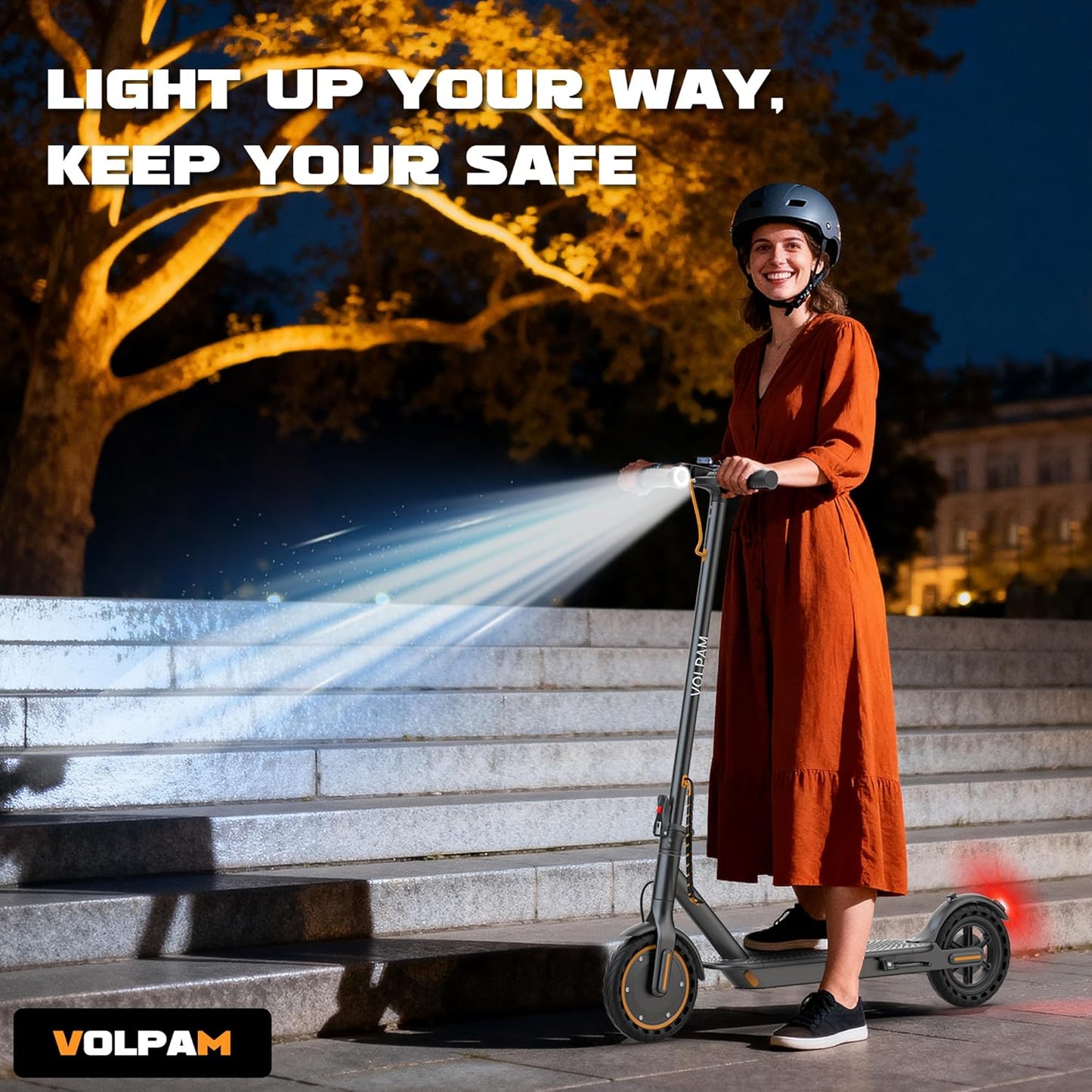 VOLPAM Electric Scooter - 350W/500W Motor, 8.5"/10" Solid Tires, 19/22 MPH, Up to 32 Miles Range