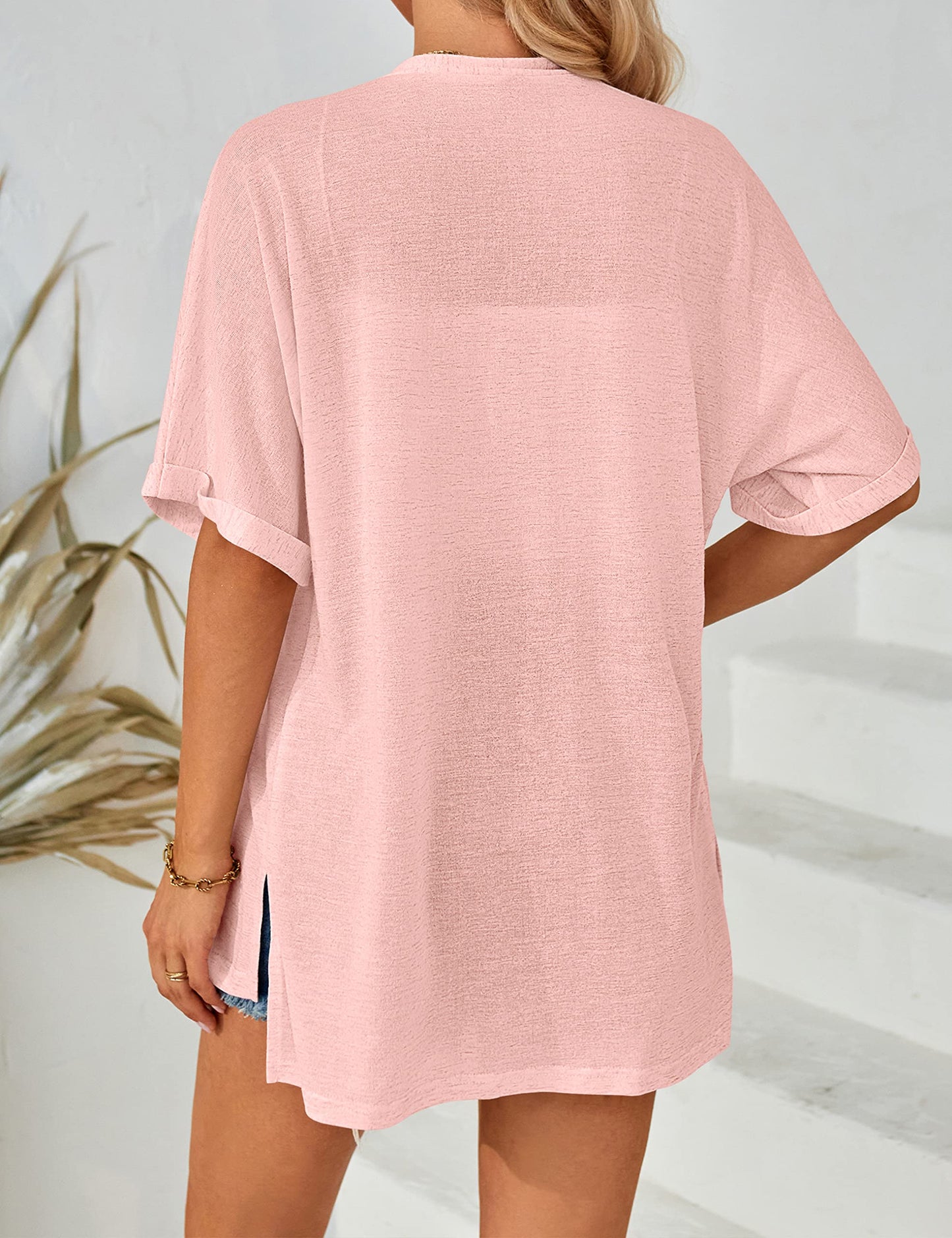 MEROKEETY Womens Summer Lightweight Short Sleeve Kimono Cardigan 2026