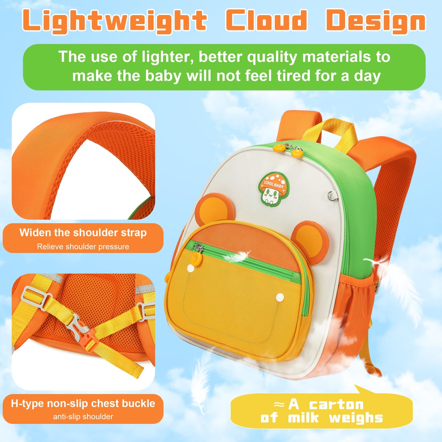 I IHAYNER Preschool Backpack for Girls Boys 2-6 Gift Kindergarten Cute Toddler Backpack Mini Animal Cartoon Schoolbag for Kids (Tiger)