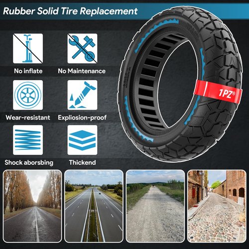 1PZ SPX-SC4 9.5x2.5-6.1 Solid Tire Off-Road 9.5 x 2.50 Replacement for NIU KQi3 Pro Max Sport Electric Scooter