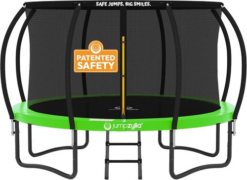 Jumpzylla Trampoline - ASTM Approved Outdoor Trampoline with Enclosure & Ladder | 8FT to 16FT Sizes