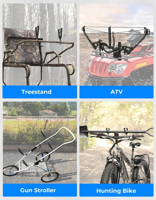 KEMIMOTO ATV Tool Holder Rack, Hunting Tool Holder Rack Mount with Rubber Straps Compatible with ATV Mobility Scooter Hunting Bike