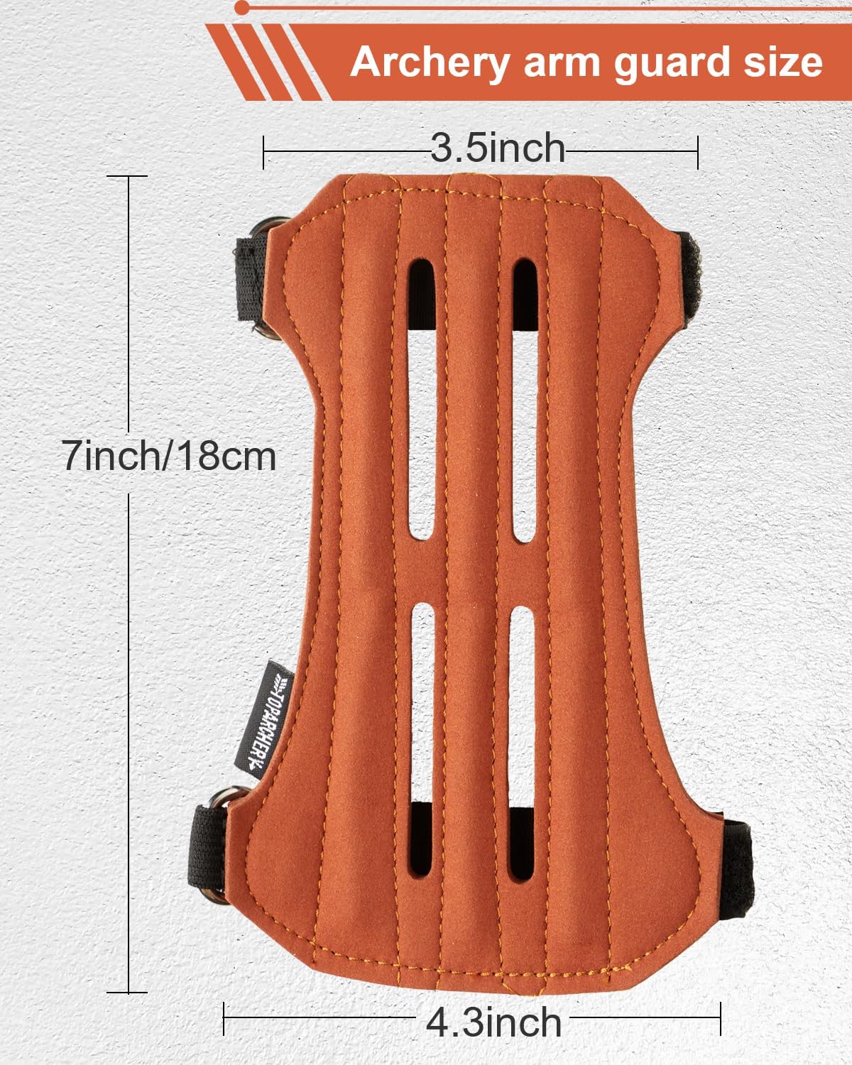Toparchery Arm Guard & 3 Finger Protective Gloves - Brown for Recurve & Compound Bow Shooting