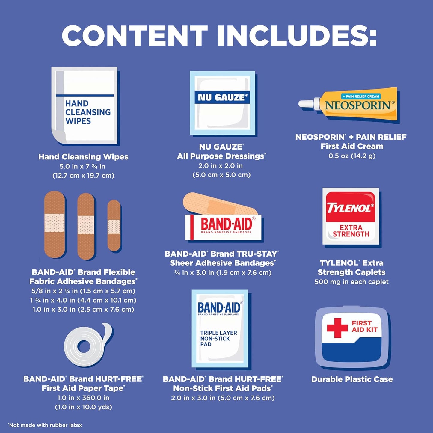 BAND-AID Brand Portable Emergency First Aid Kit - 80 Pieces for Home, Travel & Outdoor Use