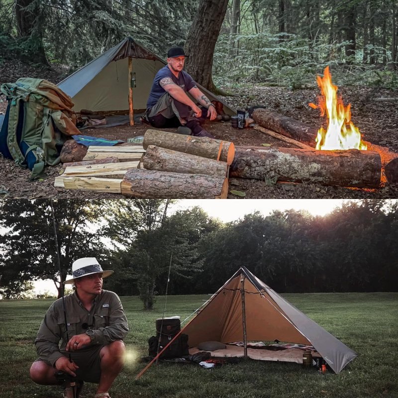 Onewind Lightweight Bushcraft Poncho Shelter, Solitary Shelter Cape Emergency Survival Shelter Tent Ultralight Minimalist Shelter for Camping Hiking Backpacking Bug Out Bag, OD Green