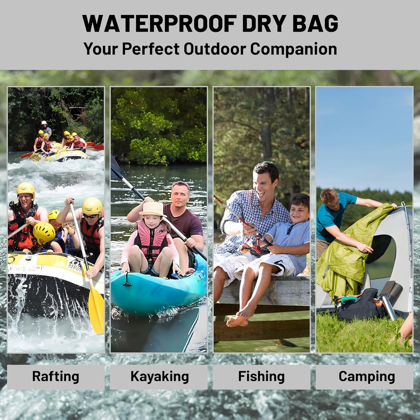 Skiennix Waterproof Dry Bag - Lightweight Roll Top Backpack for Kayaking, Fishing & Camping | 2L-40L Sizes