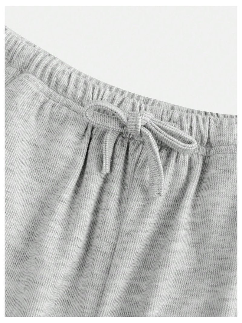 RoseSeek Girl's Wide Leg Baggy Sweatpants Sports Elastic Waist Long Track Pants Trousers with Pockets Light Grey 12Y