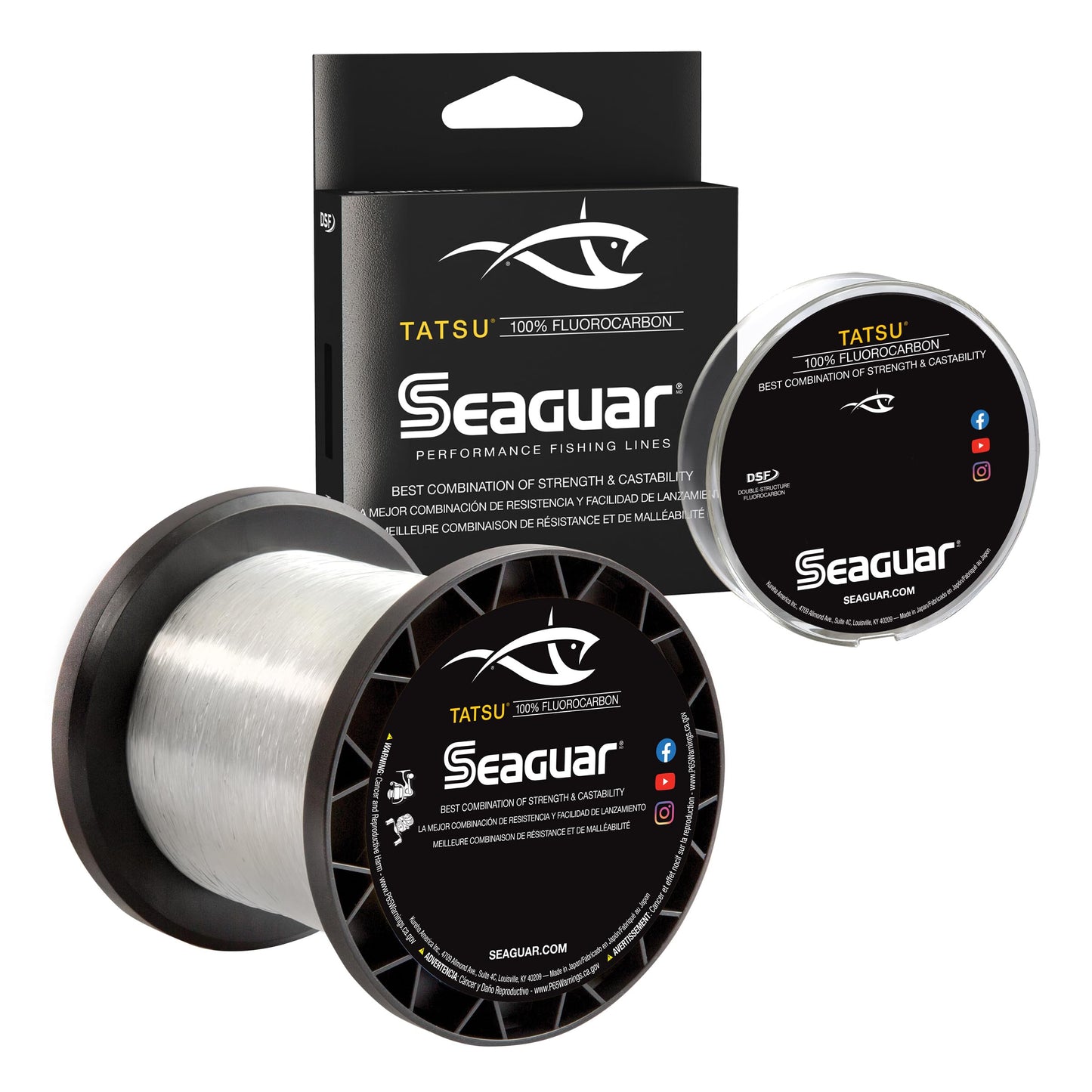 Seaguar Tatsu 100% Fluorocarbon Fishing Line DSF, 12lbs, 200yds Break Strength/Length - 12TS200