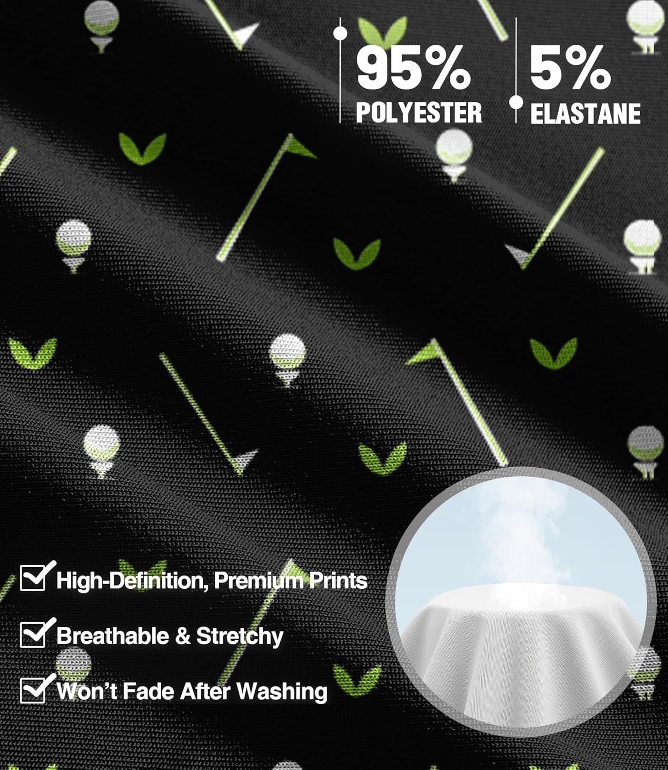 ZITY Men's Golf Polo Shirt - Short Sleeve Performance Moisture-Wicking Print | Casual & Golf Wear