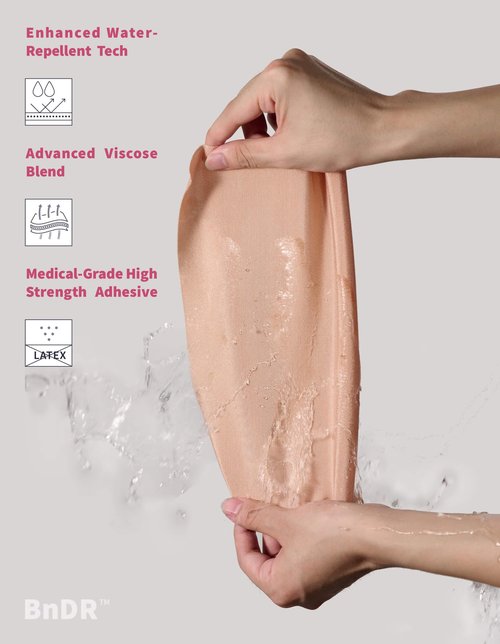Precut BnDR Tape with Nipple Covers, Extra Wide Chest Binding Tape for FTM Transgender, 4 Inch x 20 pcs