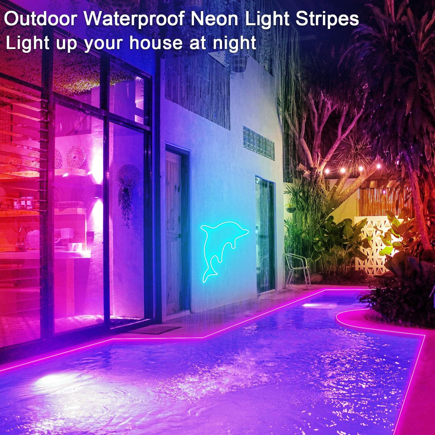 50ft RGB LED Neon Rope Lights with Remote & APP Control - Waterproof Flexible Strip for Bedroom & Outdoor Décor