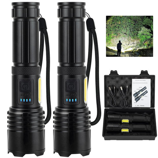 SKNSL Rechargeable LED Flashlights High Lumen,99,000 Lumens Super Bright Flashlight,Powerful Flash Light 5 Modes for Outdoor Emergency Hiking Camping