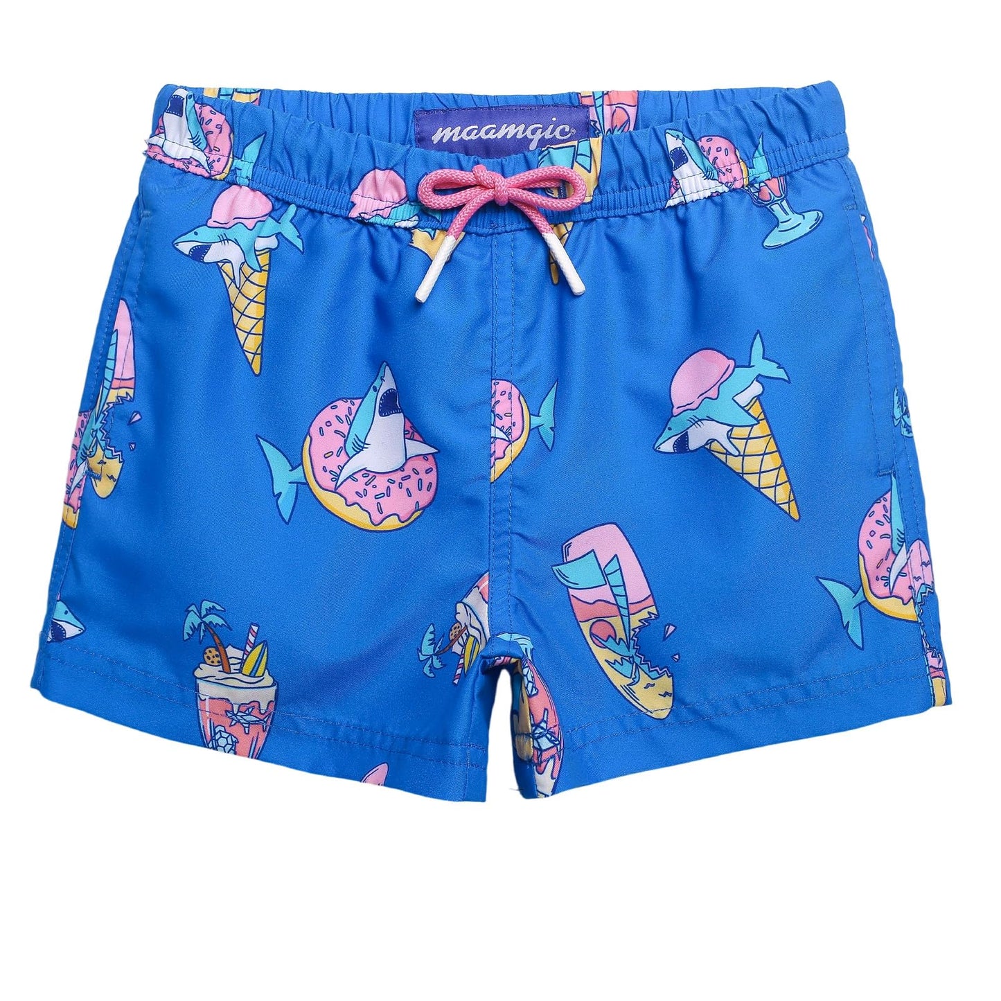 maamgic Boys Swim Trunks Toddler Swim Shorts Little Boys Bathing Suit Swimsuit Toddler Boy Swimwear Ice Cream Blue 8 Years