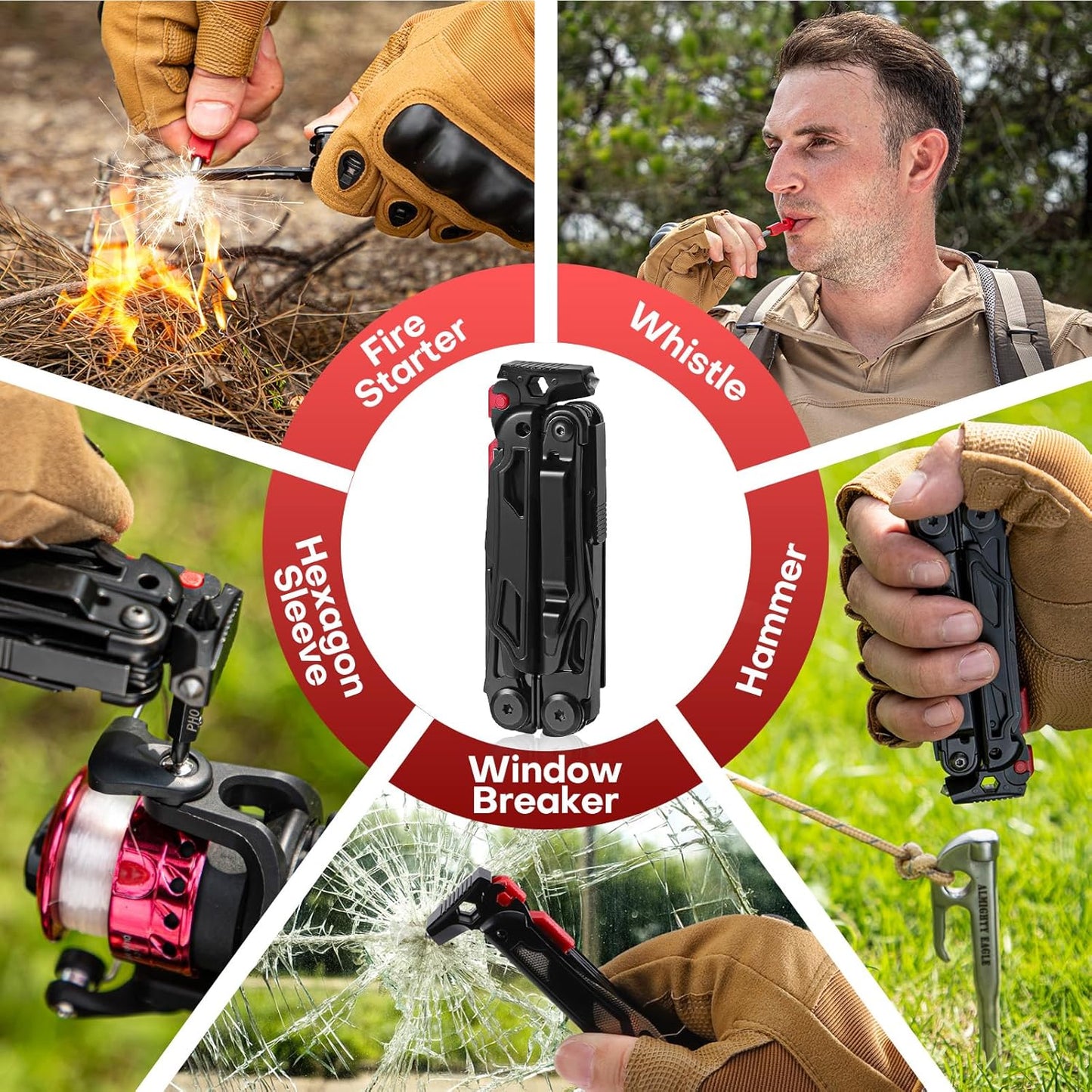 WETOLS 21-in-1 Multitool with Pocket Knife & Pliers - Perfect Christmas Gift for Men & Dads, EDC Survival Gear