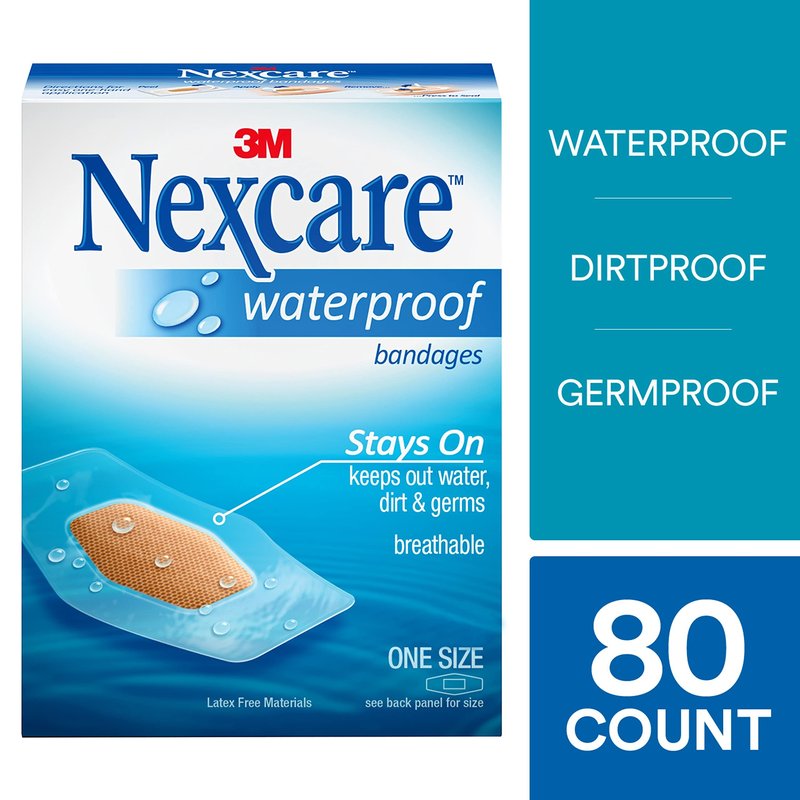 Nexcare Waterproof Clear Bandages, Germproof, 20 Count Packages (Pack of 4)