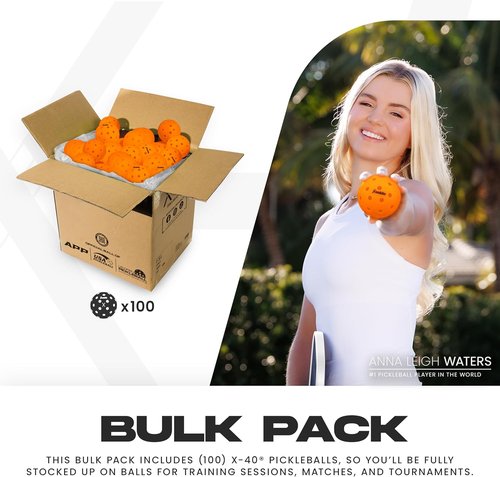 Franklin Sports X-40 Outdoor Pickleballs - Official USA Pickleball Tour Regulation Size - Durable & High-Visibility