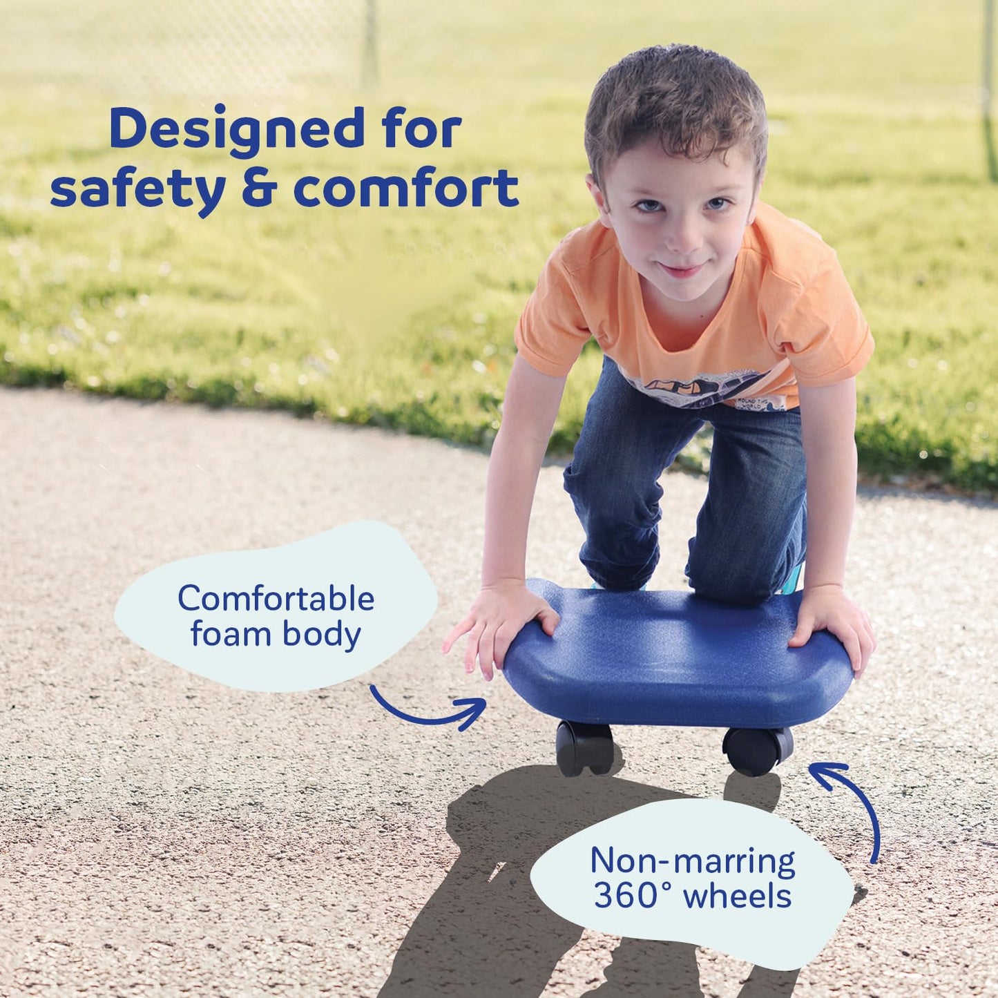 Fun & Function Foam Tummy Scooter - Scooter Board - Padded for Kids PE & Gym - Ages 3+