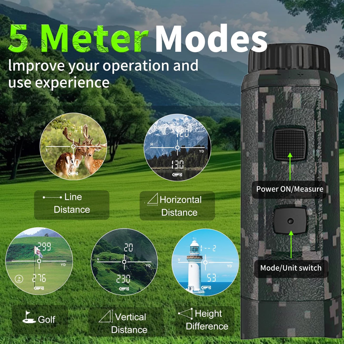 Rangefinder for Hunting with Slope Laser Range Finder Shooting for Turkey and Deer Rifle Range Finder Hunt Hunting Gifts for Men Golfing 1000YD