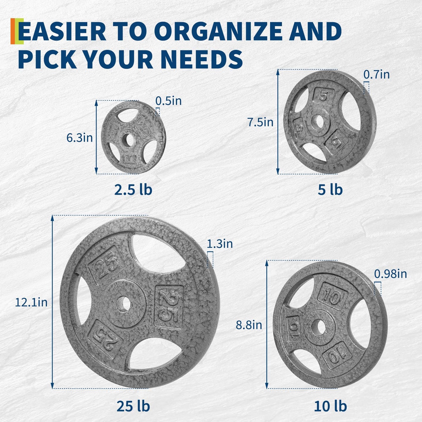 1-Inch Cast Iron Weight Plate for Strength Training & Weightlifting,Cast Iron Weights Multiple Weights Available 2 x 10 Lbs