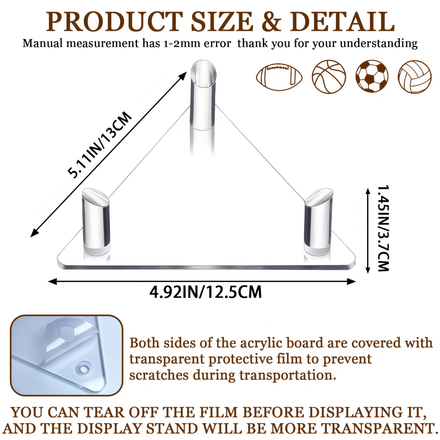Ball Holder,2PCS Ball Stands for Basketball Football Soccer Volleyball Rugby Ball Souvenir Display Storage,Clear Acrylic Ball Rack,Soccer Rack,Basketball Stand,Football Display Stands,Volleyball Stand
