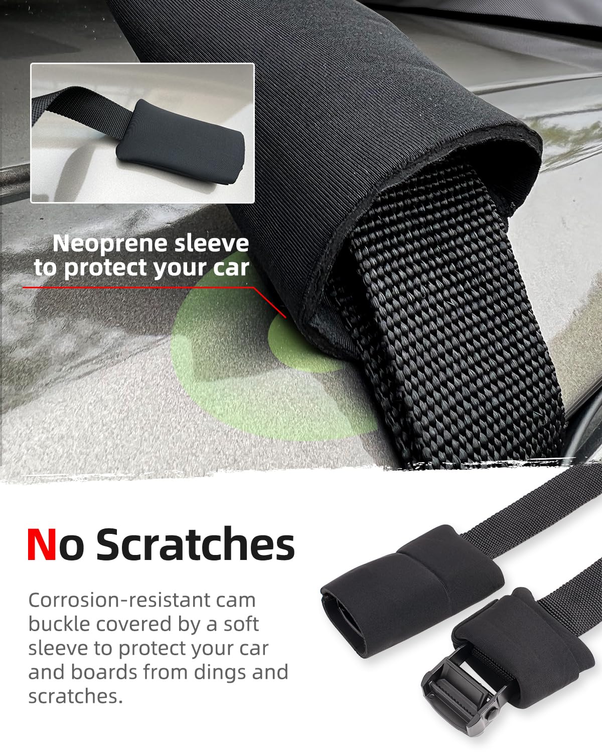 Abahub Soft Roof Rack Pads System for Surfboard, Kayak, Canoe 32 Inch