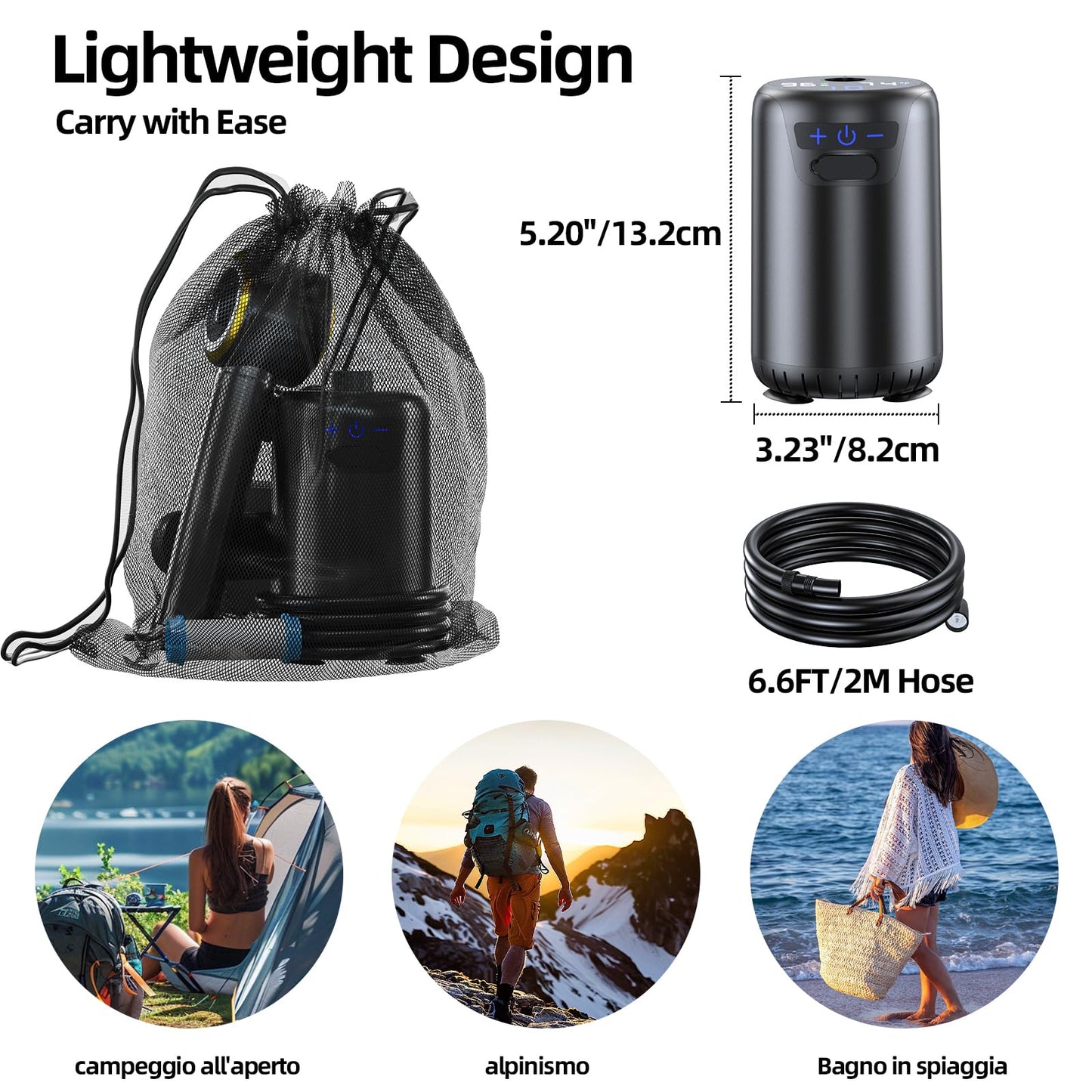 Portable Shower for Camping,8000mAh Rechargeable 160~220 Minutes Long-Runtime Camping Shower Pump with 10 Spray Modes,Fahrenheit Display, IPX8 Waterproof Outdoor Camp Pump for Hiking, Travel, Car, Pet