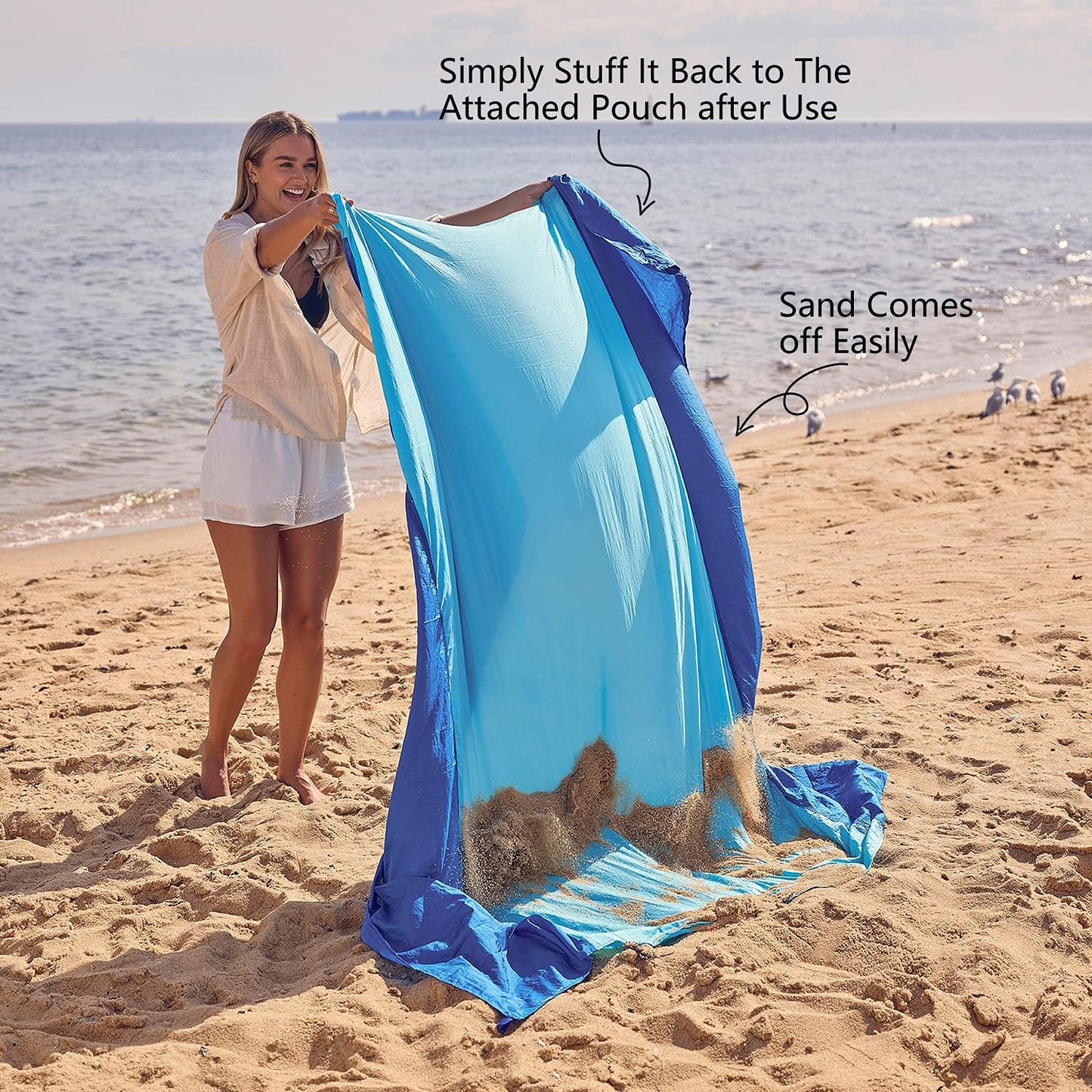 WEKAPO Beach Blanket - Extra Large Sandproof & Waterproof Mat | Quick Drying for Picnics, Camping & Vacations