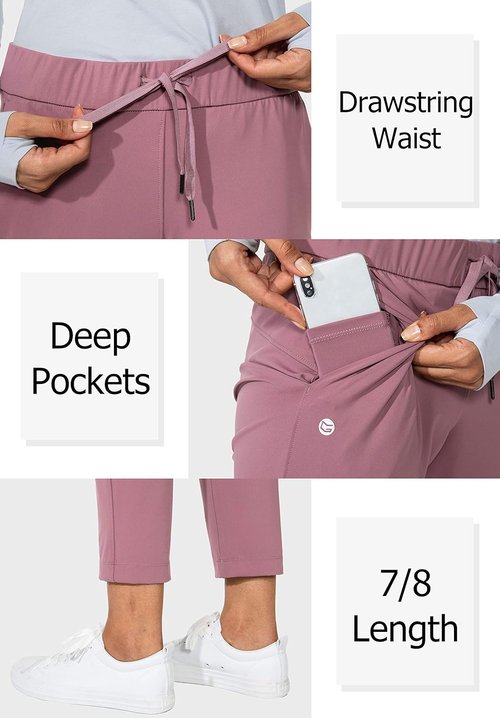 G Gradual Women's 7/8 Stretch Ankle Pants - Deep Pockets for Golf, Lounge, Travel & Work