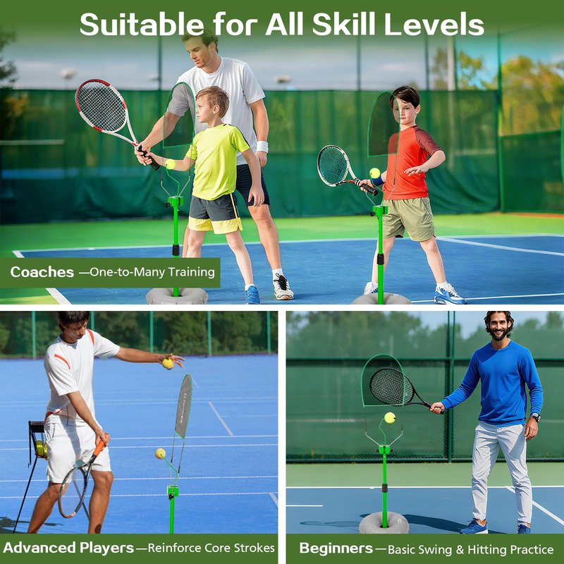 Orbace Tennis Trainer | Portable Tennis Practice Equipment for All Levels – Real Topspin Training Aid • Adjustable Height & Angle – Pro Tennis Buddy