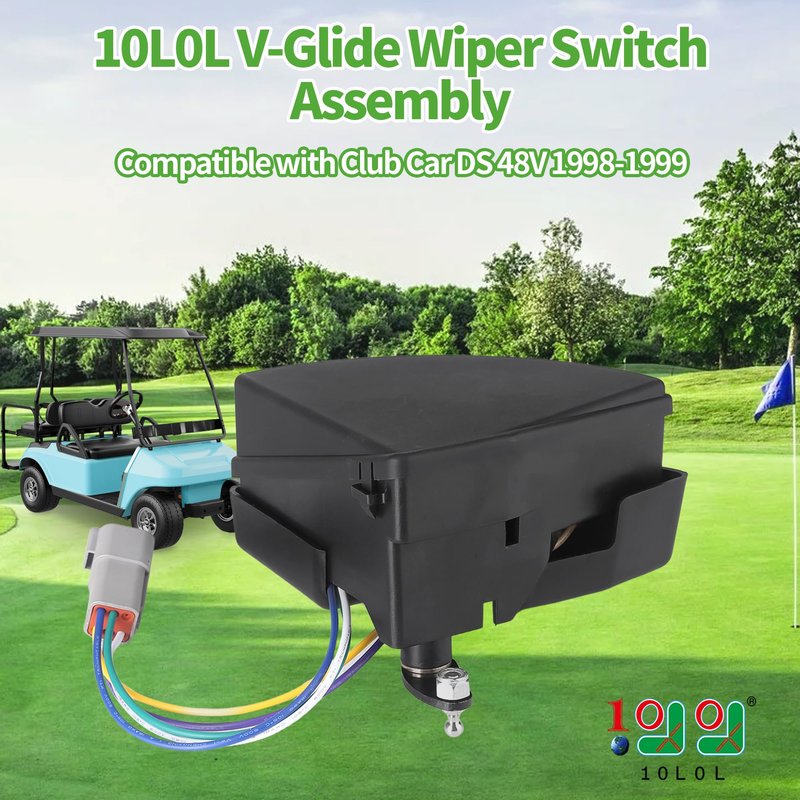 10L0L Golf Cart V-Glide Wiper Switch Assembly, Compatible with Club Car DS 48V 1998-1999, Replace OEM 101932003