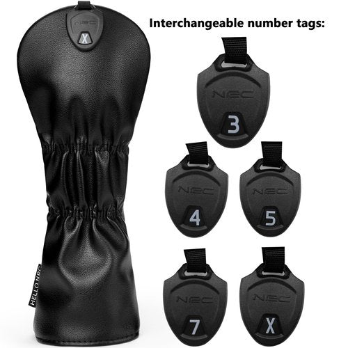 Gbourly 3PCS Skeleton Golf Club Skull and Crossbones Driver, Fairway Wood and Hybrid Head Covers Set PU Leather Headcovers for Women and Men (Black)