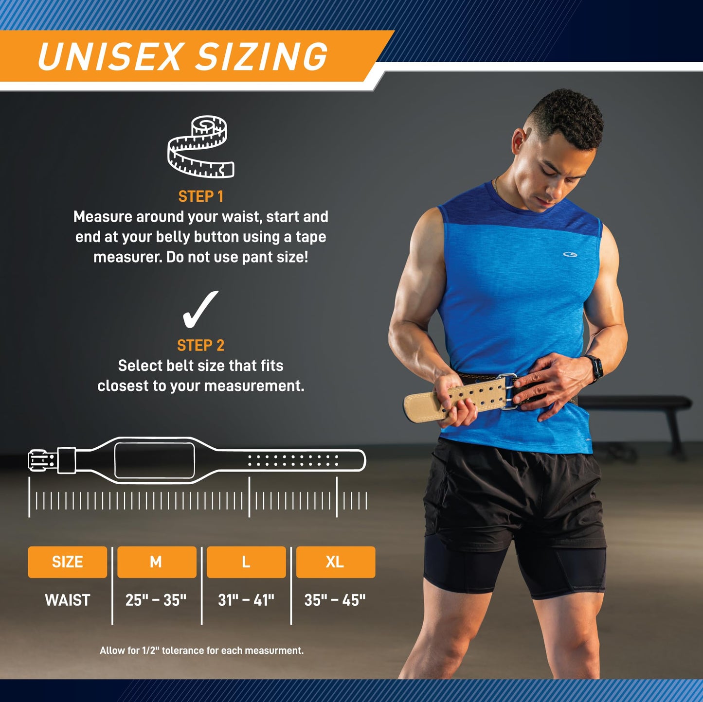 Apex by Marcy 6-Inch Wide Padded Genuine Leather Weightlifting Belt, Large
