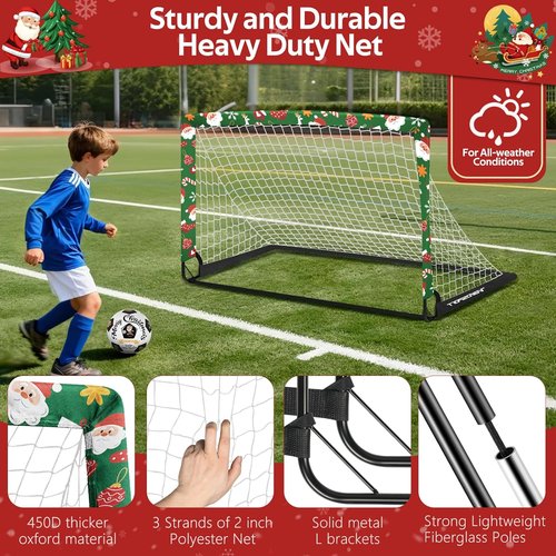 Kids Soccer Goals - Portable 4' x 3' Training Set with Pop-Up Net & Soccer Ball for Outdoor Fun