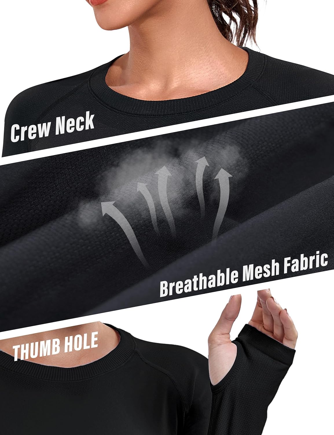 WANAYOU Long Sleeve Workout Tops for Women - 2 Pack Seamless Compression Athletic Shirts | Quick Dry Gym & Yoga