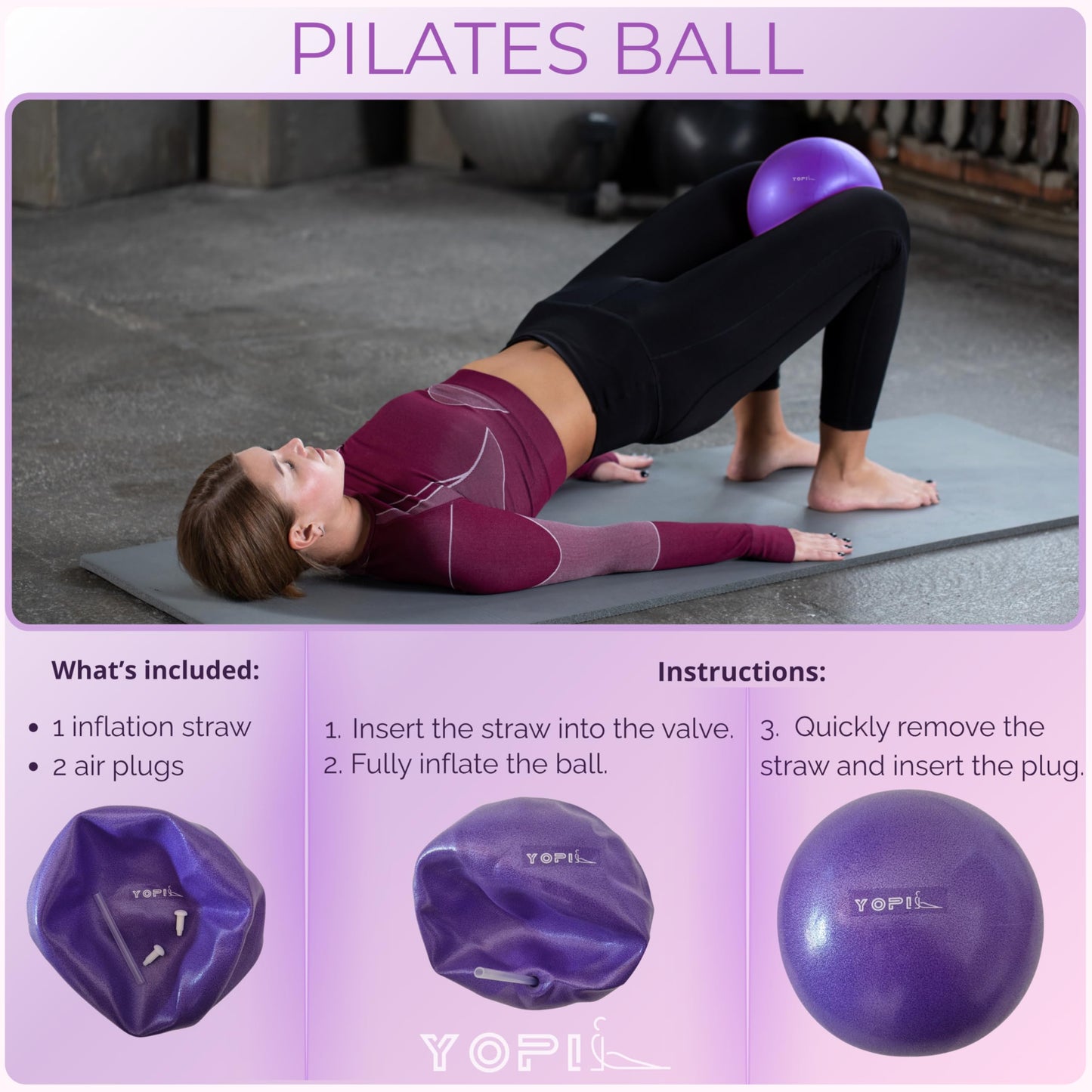 Yoga & Pilates Kit for Women – 9-in-1 Home & Studio Fitness Set with Yoga Blocks, Pilates Ring, Resistance Bands, Pilates Ball & More – Pink & Purple Workout Essentials for Yoga, Pilates & Stretching