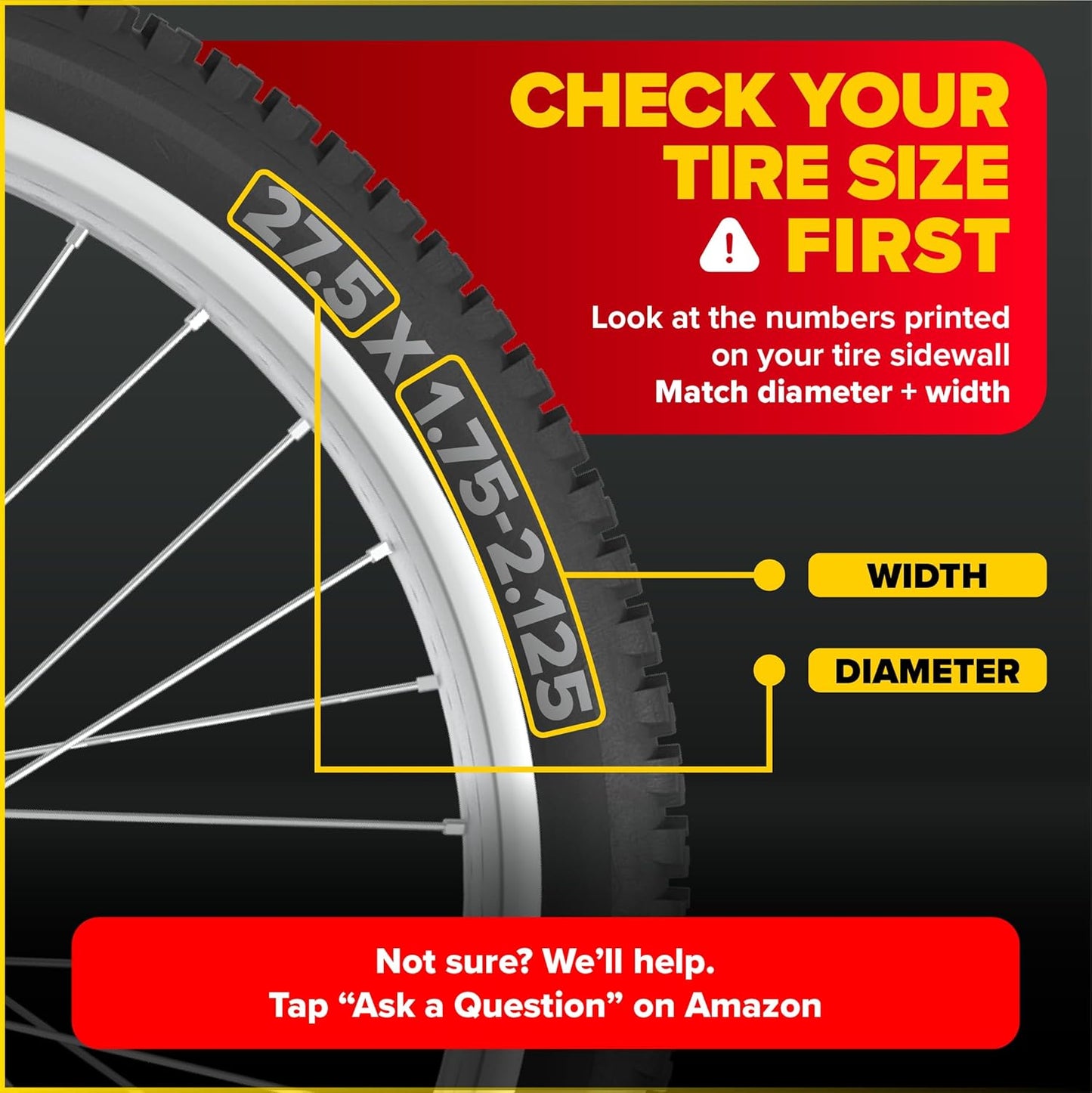 Ultraverse Bike Inner Tubes - Durable Butyl Rubber 27.5 x 1.75-2.125 | Schrader Valve - Set of 2