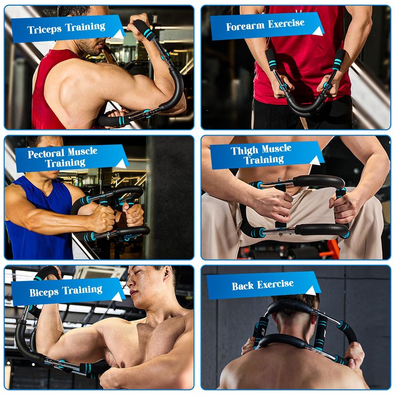 ZENTRAX Twister Arm Trainer, 60-110 lbs Adjustable Chest Workout Equipment,Twister Arm Chest Exerciser with 4 Spring & Training Poster for Men & Women with Anti-Slip Handles & Carry Bag