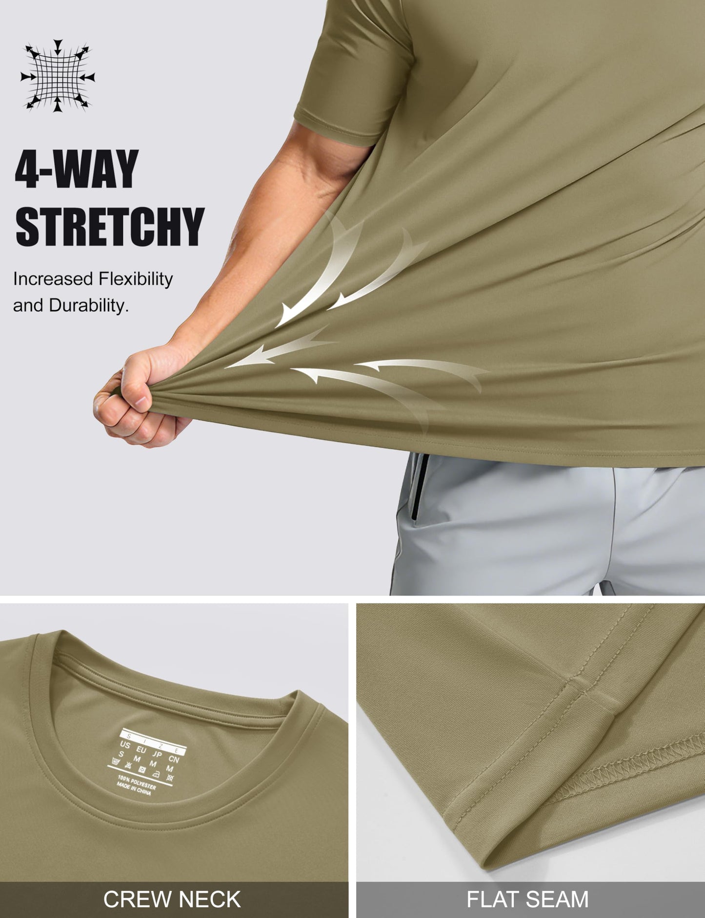 MAGCOMSEN T Shirts for Men Summer Crew Neck Ultra Lightweight Short Sleeve Rash Guards Shirts Quick Dry Outdoor TOS